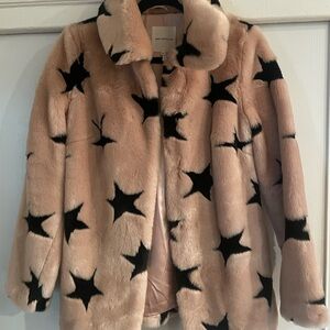Avec Les Filles Pink Star Faux Fur Jacket
